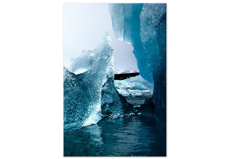 Canvas Print Icy Abstraction (1-piece) Vertical - winter landscape with water