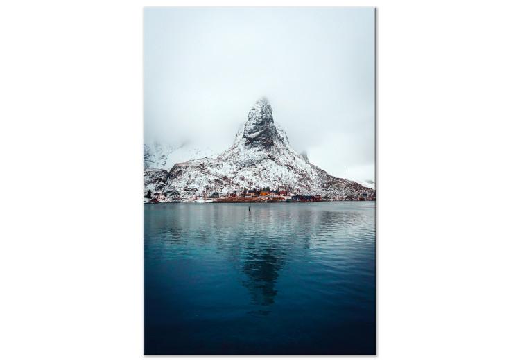 Canvas Print Identity of Beauty (1-piece) Vertical - winter landscape with mountain over water