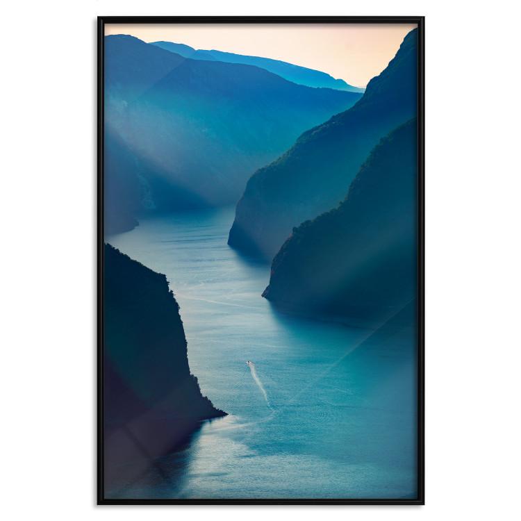 Poster Aurlandsfjord - majestic landscape of a river between towering mountains