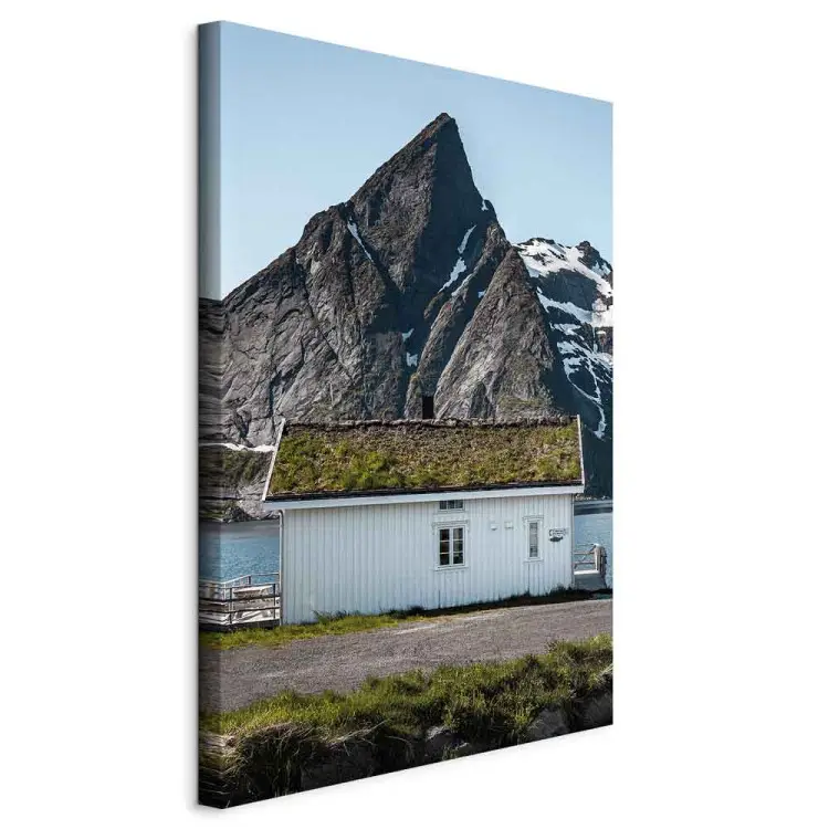 Cottage under the Rock Vertical - landscape with house against mountain backdrop