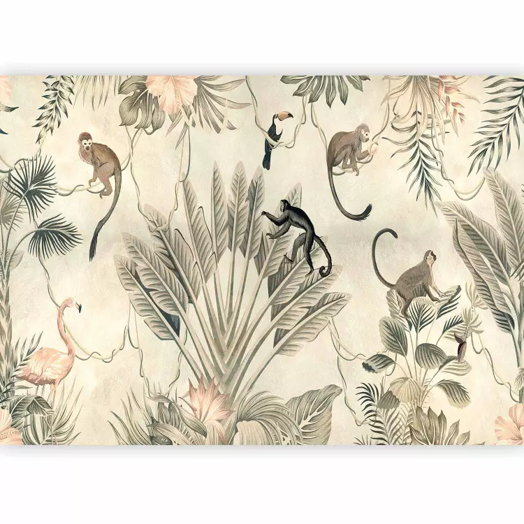 Fauna and Flora Jungle - a composition maintained in shades of gray