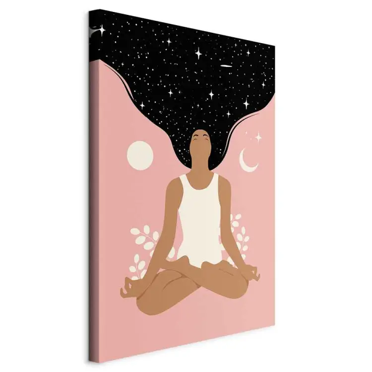 Morning Yoga Vertical - woman figure in a self-love spirit