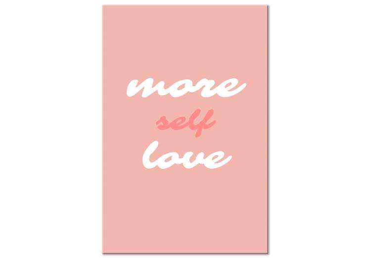 Canvas Print More Self Love (1-piece) Vertical - pink background with love texts