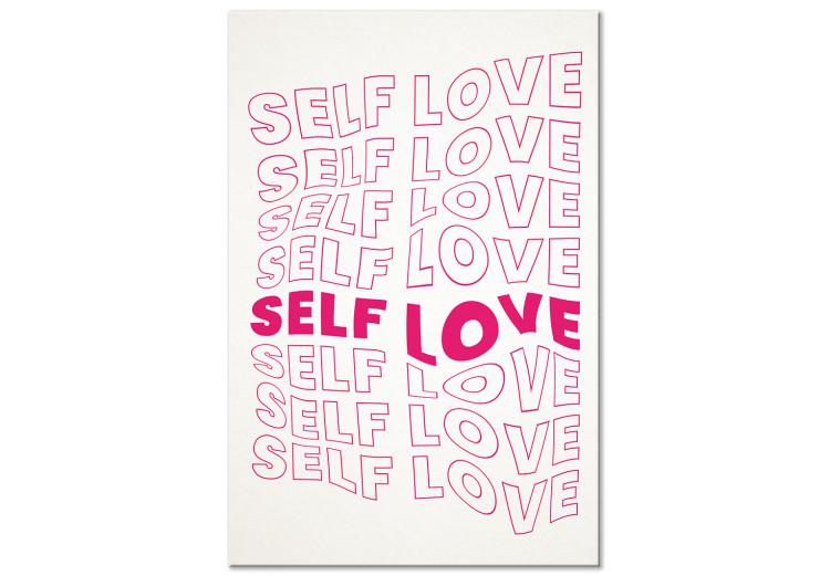Canvas Print Love Mantra (1-piece) Vertical - repeated love text