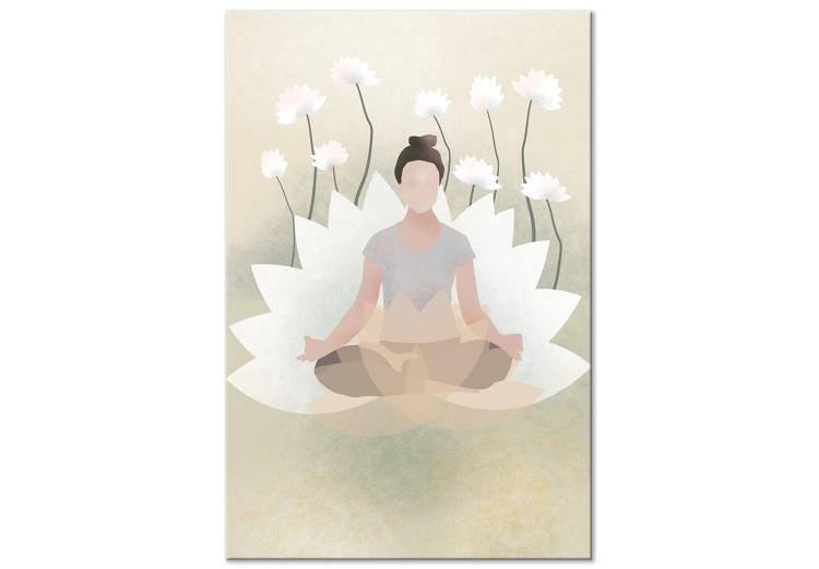 Canvas Print Love Yoga (1-piece) Vertical - floral composition in Zen style
