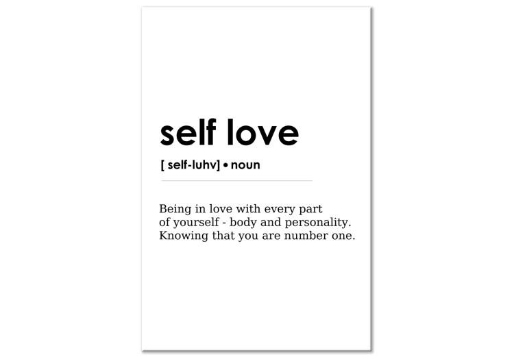 Canvas Print Self Love (1-piece) Vertical - English texts on white background