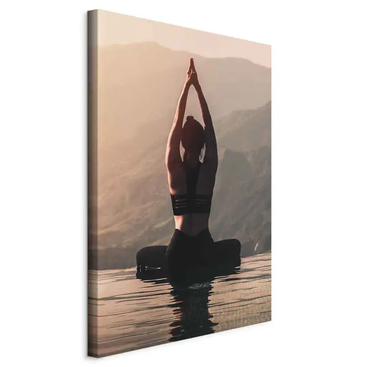 Mountain Relaxation Vertical - seated woman's back