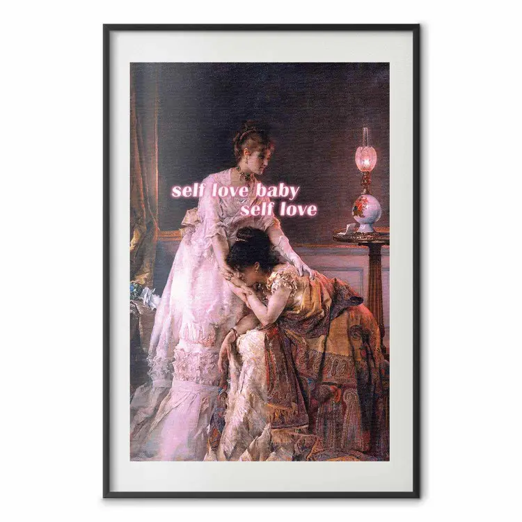 Love Yourself, Little One - English texts against a backdrop of Renaissance women
