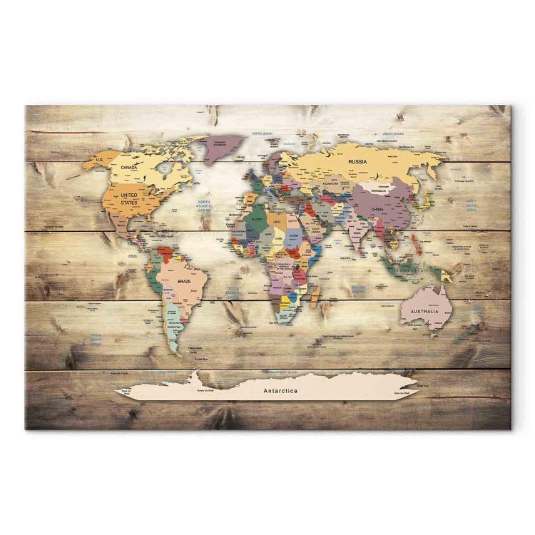 Canvas Print World Map: Colourful Continents
