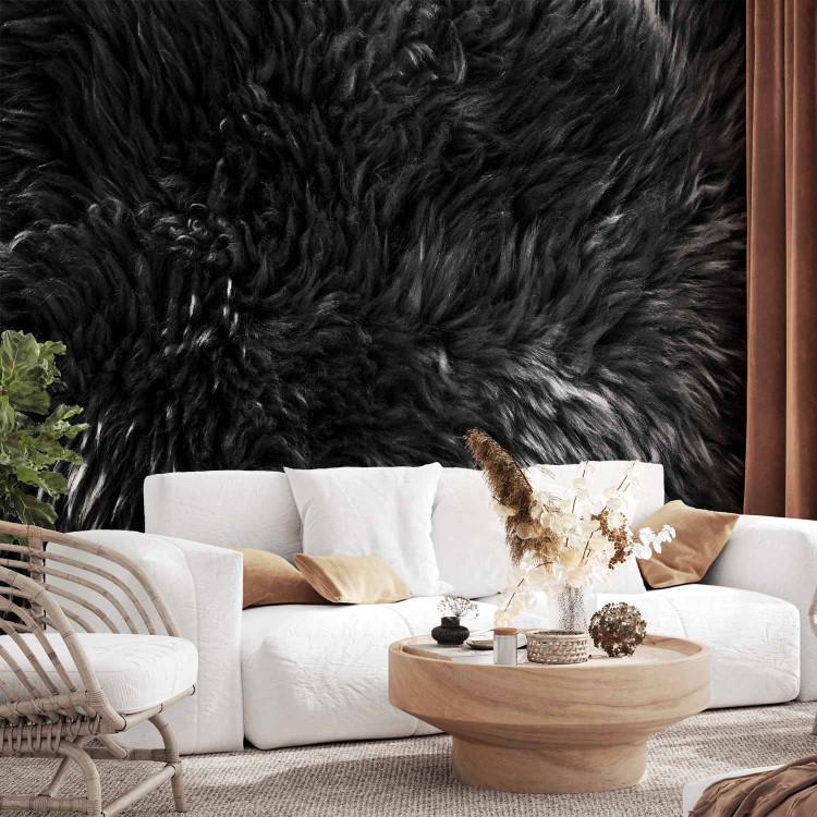 Wall Mural Cozy interior - background with fur motif in dark colors