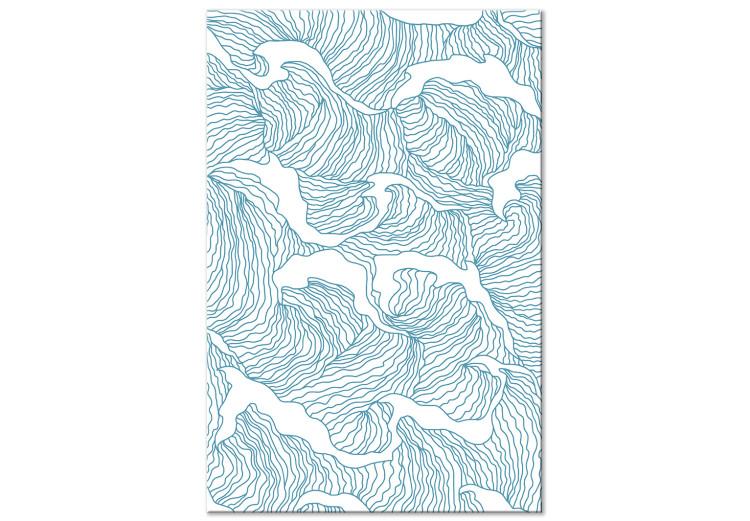Canvas Print Sea of Japan (1-piece) Vertical - abstraction in blue waves