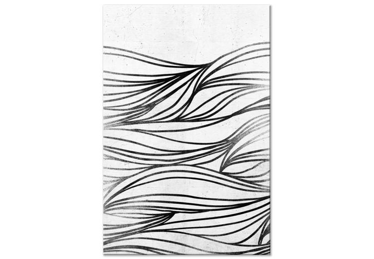 Canvas Print Drawings on Water (1-piece) Vertical - black and white abstraction