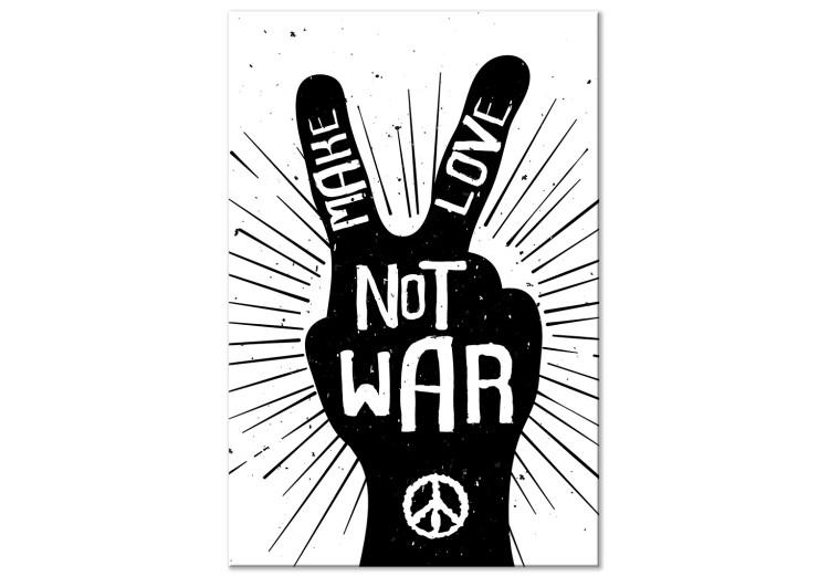 Canvas Print Not for War (1-piece) Vertical - black and white sign with text
