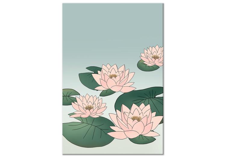 Canvas Print Pink Water Lilies (1 Part) Vertical