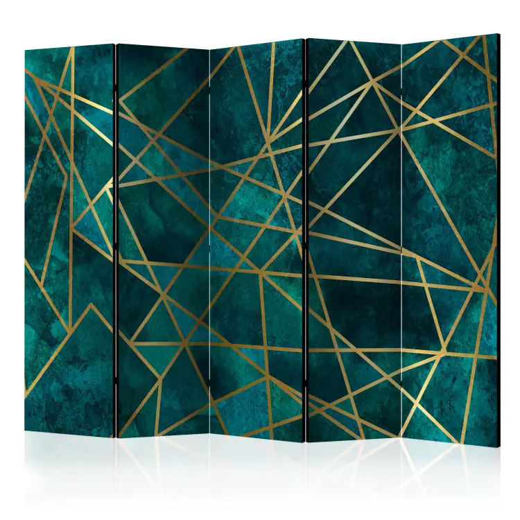 Noble Jade II - geometric composition with golden lines