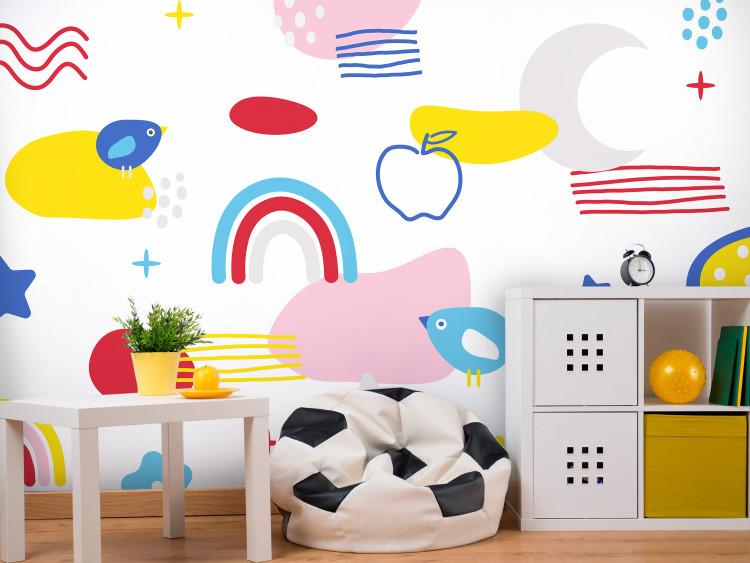 Wall Mural Children's minimalism - abstract with patterns on white background for children