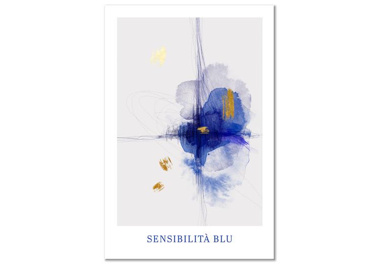 Canvas Print Delicate Abstraction (1-piece) Vertical - composition with texts