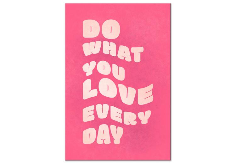Canvas Print Do What You Love (1-piece) Vertical - background and English texts