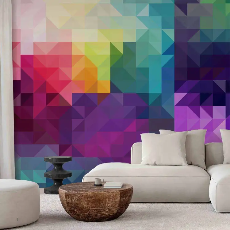 Symmetrical triangles - abstract colourful geometric composition