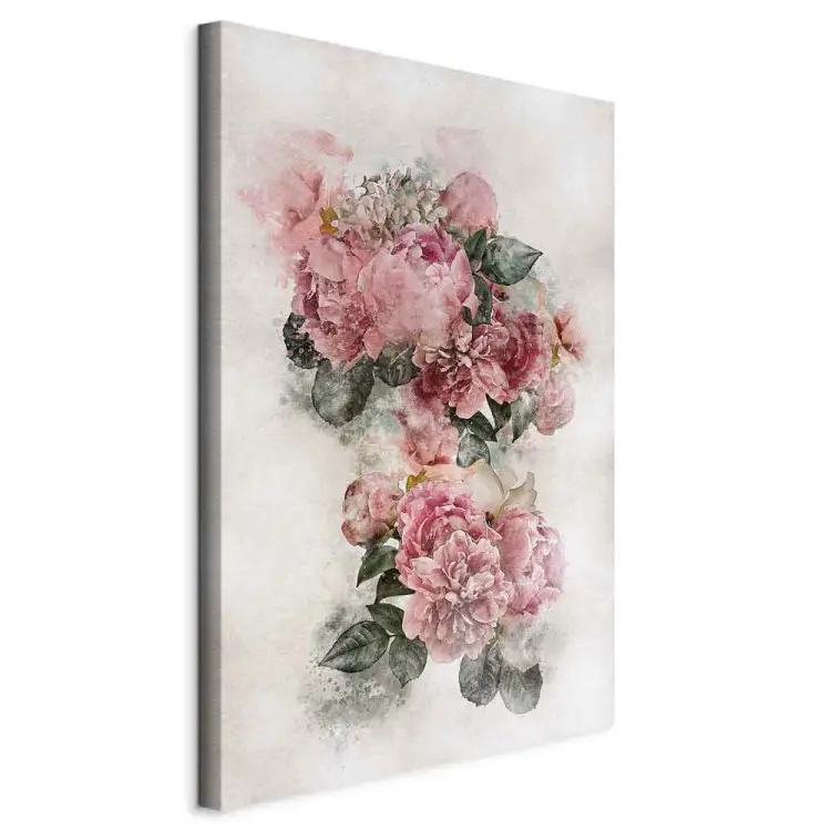 Peonies in Bloom Vertical - pink flowers and light background