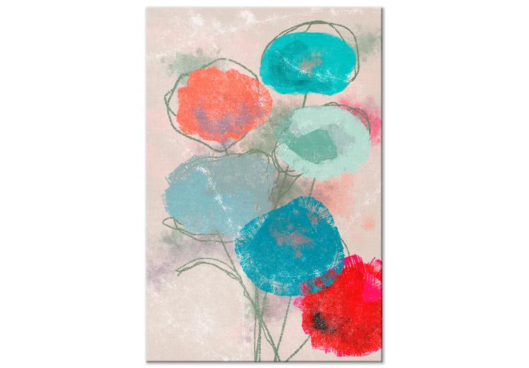 Canvas Print Spring Bouquet (1-piece) Vertical - abstraction with floral motif