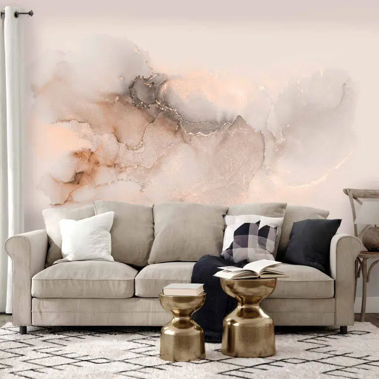Powder Impression - Pastel Abstraction on a Pink Background