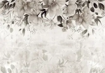 white and grey flower wallpaper