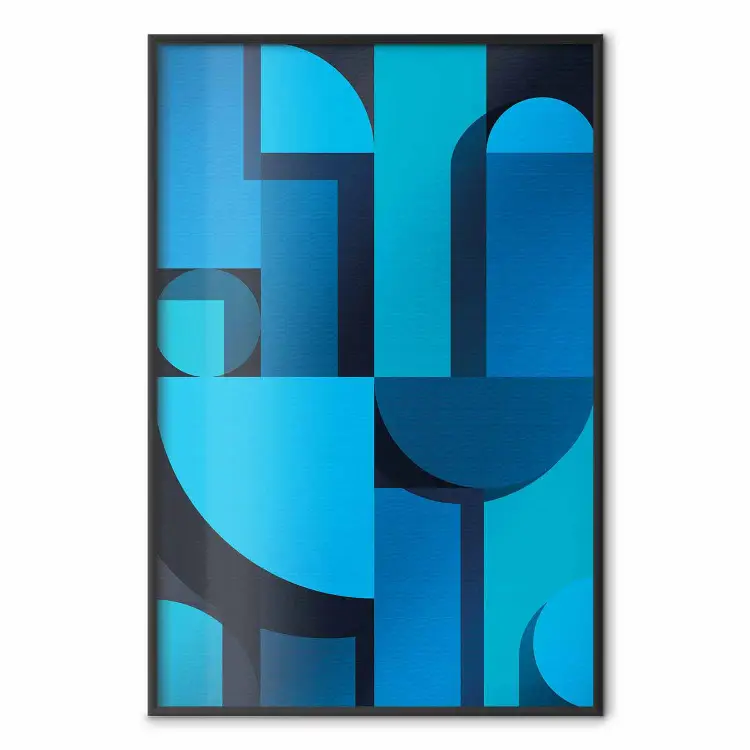 Art Geometry - Abstract in blue shades on a black background