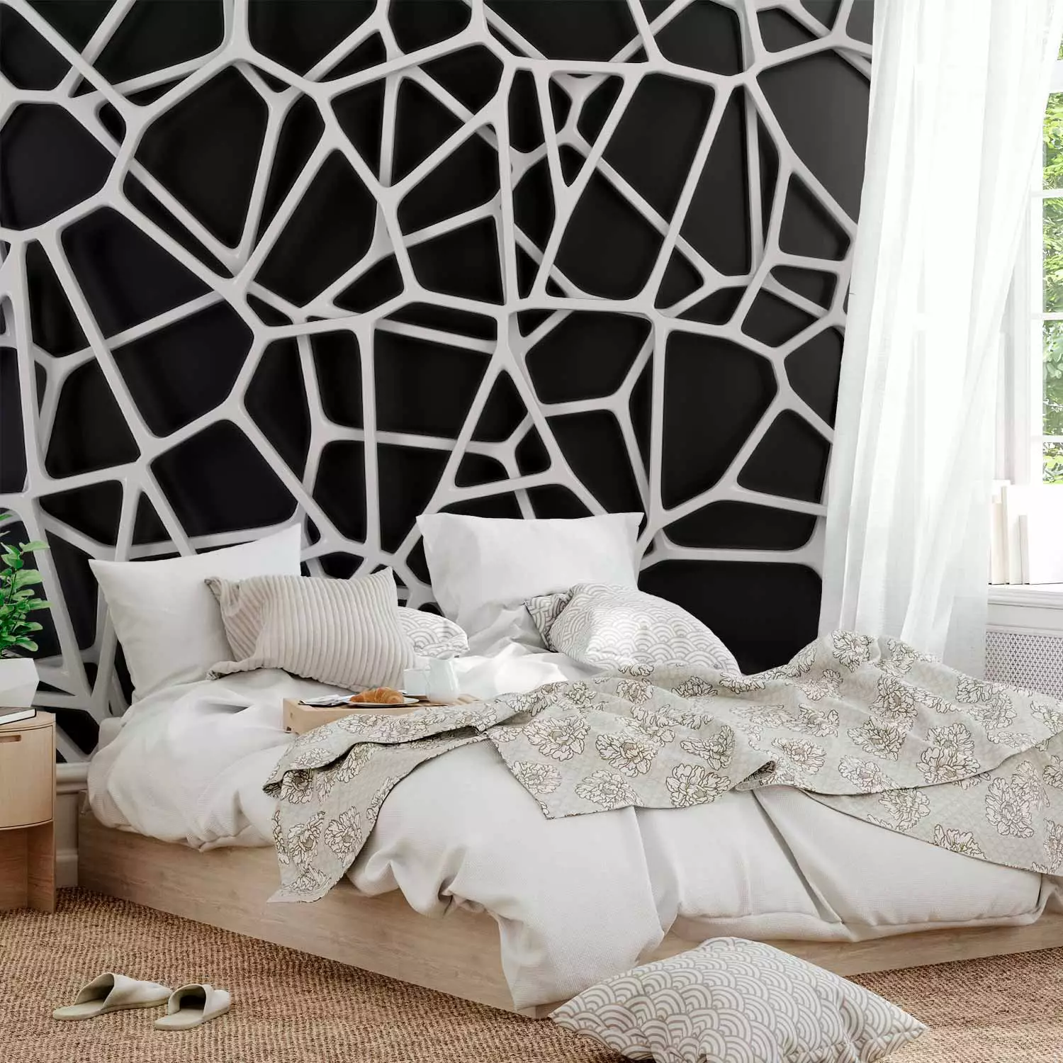 Black and white wall paper designs discount