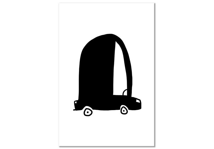 Canvas Print Children's Car (1-piece) Vertical - black and white drawing for children