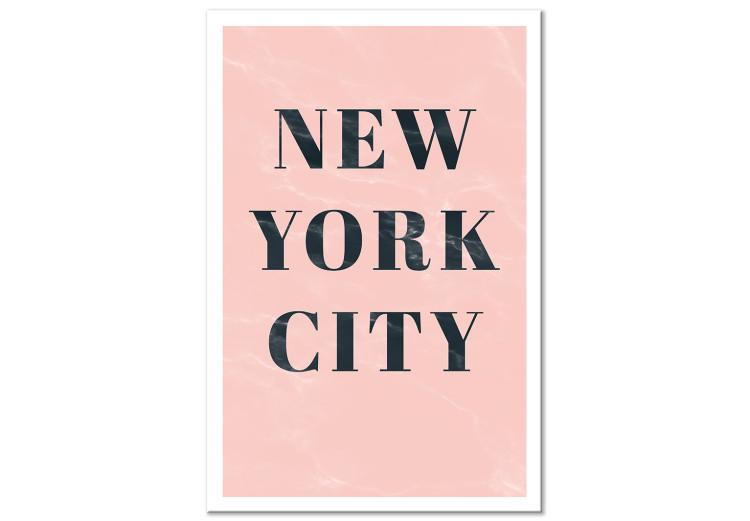 Canvas Print Glamorous New York (1-piece) Vertical - pink background and text