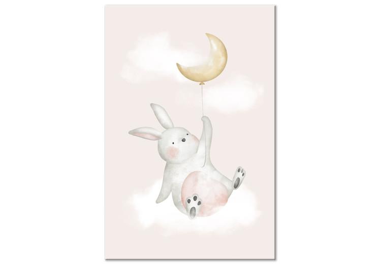 Canvas Print Bunny with Balloon (1-piece) Vertical - composition for children