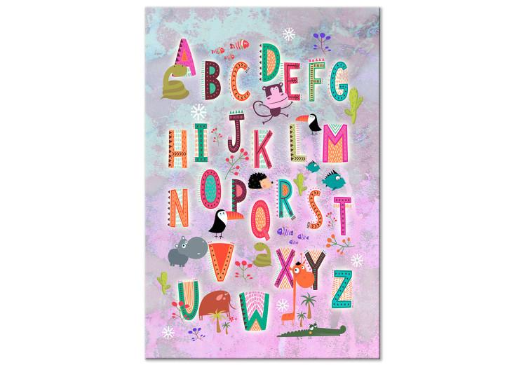 Canvas Print Happy Alphabet (1-piece) Vertical - colorful letters for children