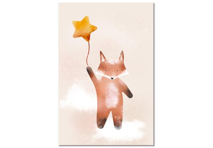 Canvas Print Fox and Star (1-piece) Vertical - colorful illustration for children