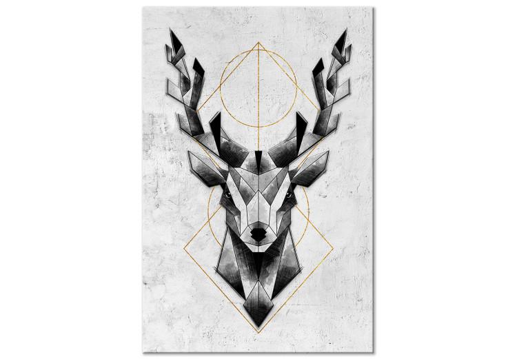 Canvas Print Gray Deer (1-piece) Vertical - geometric abstraction and animal