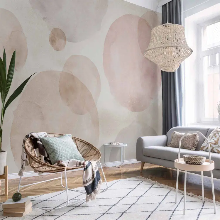 Levitating Beauty - Pastel Circular Blots on a Light Background