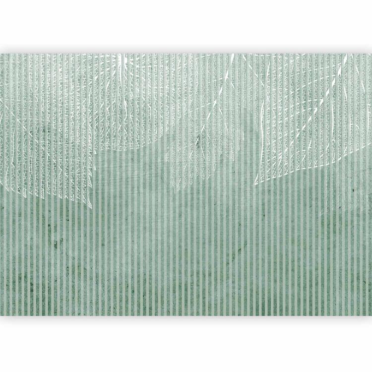 Striped leaves - white leaf pattern on green background with stripes