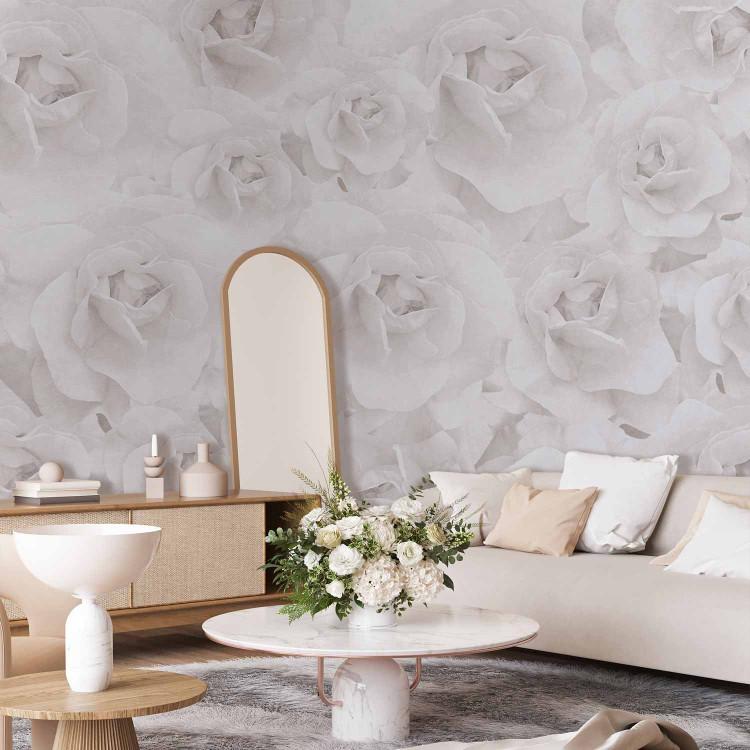 Wall Mural Beauty of nature - composition with white rose flowers in cool colours