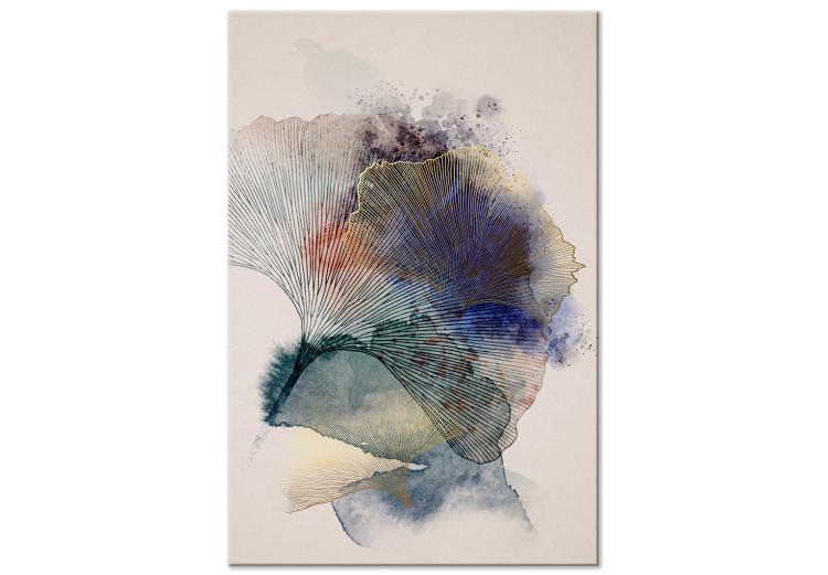Canvas Print Gilded Plants (1-piece) - abstraction in delicate colorful leaves