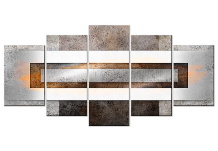 Canvas Print Metal in Abstraction (5-piece) - geometric unique composition