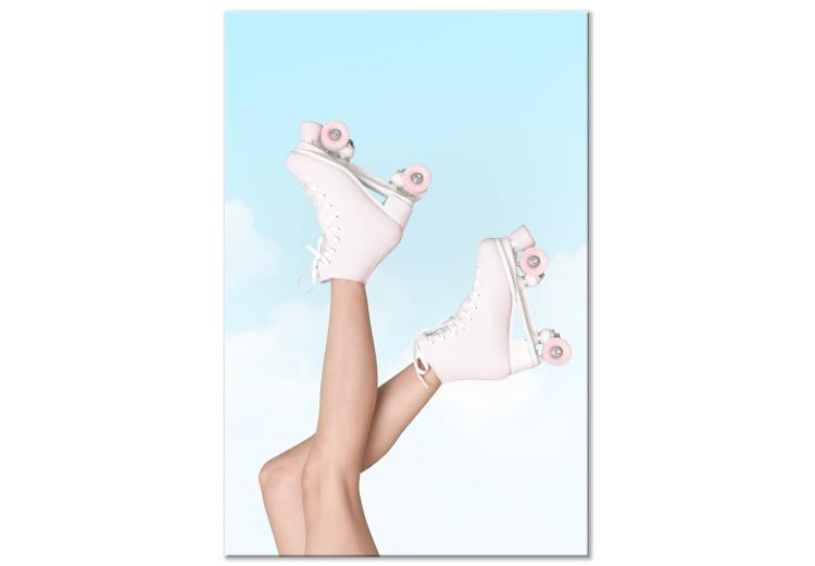 Canvas Print Roller Skates Against Blue Sky (1-piece) - woman's legs up in the air