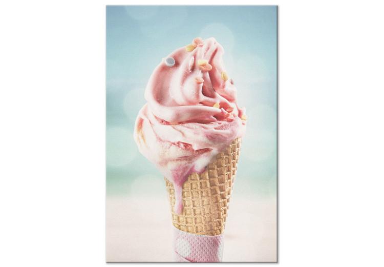 Canvas Print Taste of Summer (1-piece) - still life against a blurred beach and sea