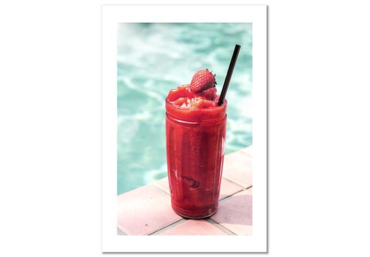 Canvas Print Strawberry Cocktail (1-piece) - still life in a summer frame
