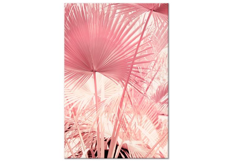 Canvas Print Summer Pink Palms (1-piece) - landscape with leaves in Miami Vibe style
