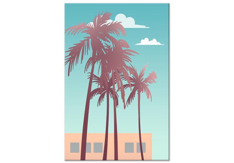 Canvas Print Miami Palms (1-piece) - landscape overlooking the bright sky and clouds