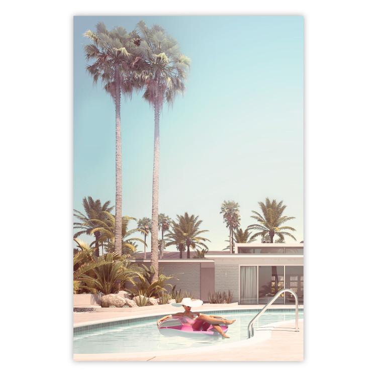 Poster Palm Trees - Holiday Relaxation at the Swimming Pool Amid a Sunny Breeze