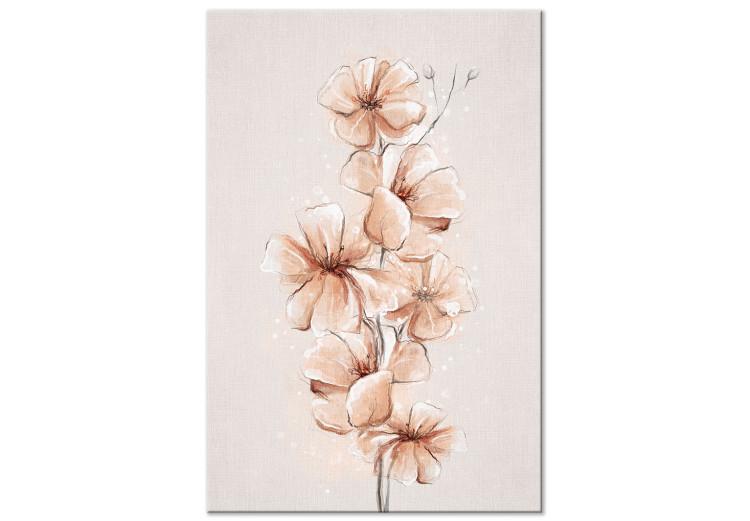 Canvas Print Boho Watercolor Flowers (1-piece) - nature in warm sepia tones