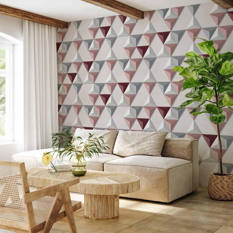 Wall Mural Geometric harmony - pattern in three-dimensional mosaic of triangles