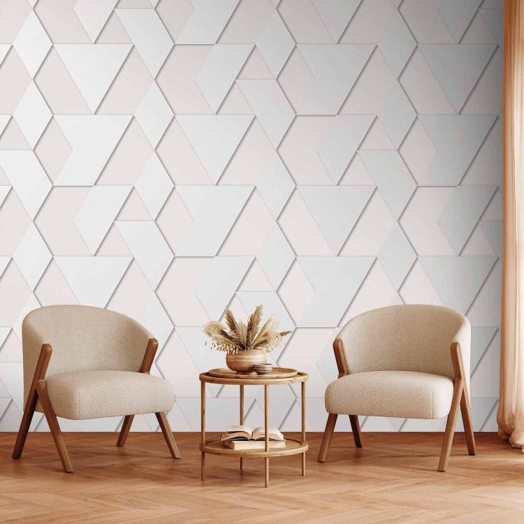 Wall Mural Geometric shapes - minimalist composition in light colour