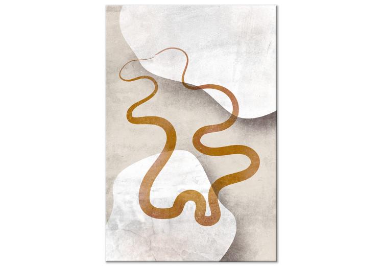 Canvas Print Orange Ribbon (1-piece) - abstraction in two brown waves